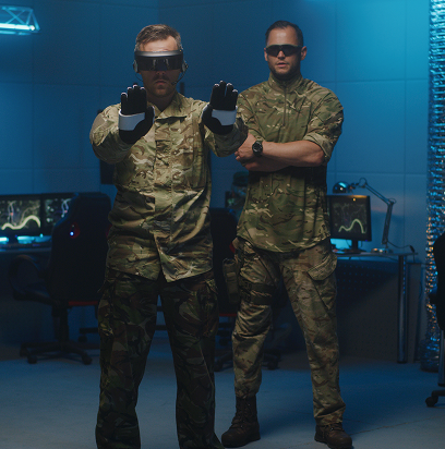 Soldier using VR Technology